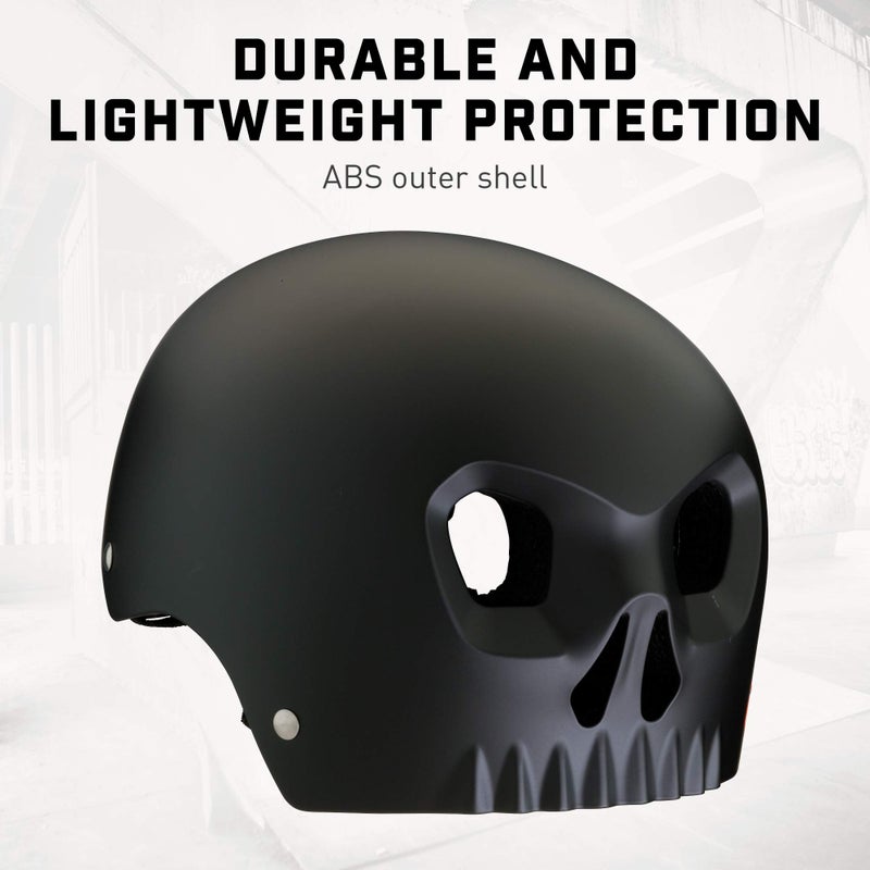 Mongoose Street Hardshell Skull Youth Bike Helmet, Black Medium - Image 3
